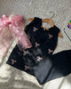 Girls Black Bow Suit
