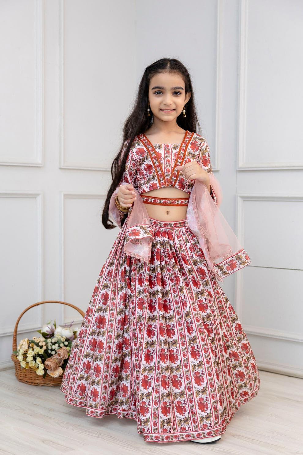 Girls Muslin Lehenga