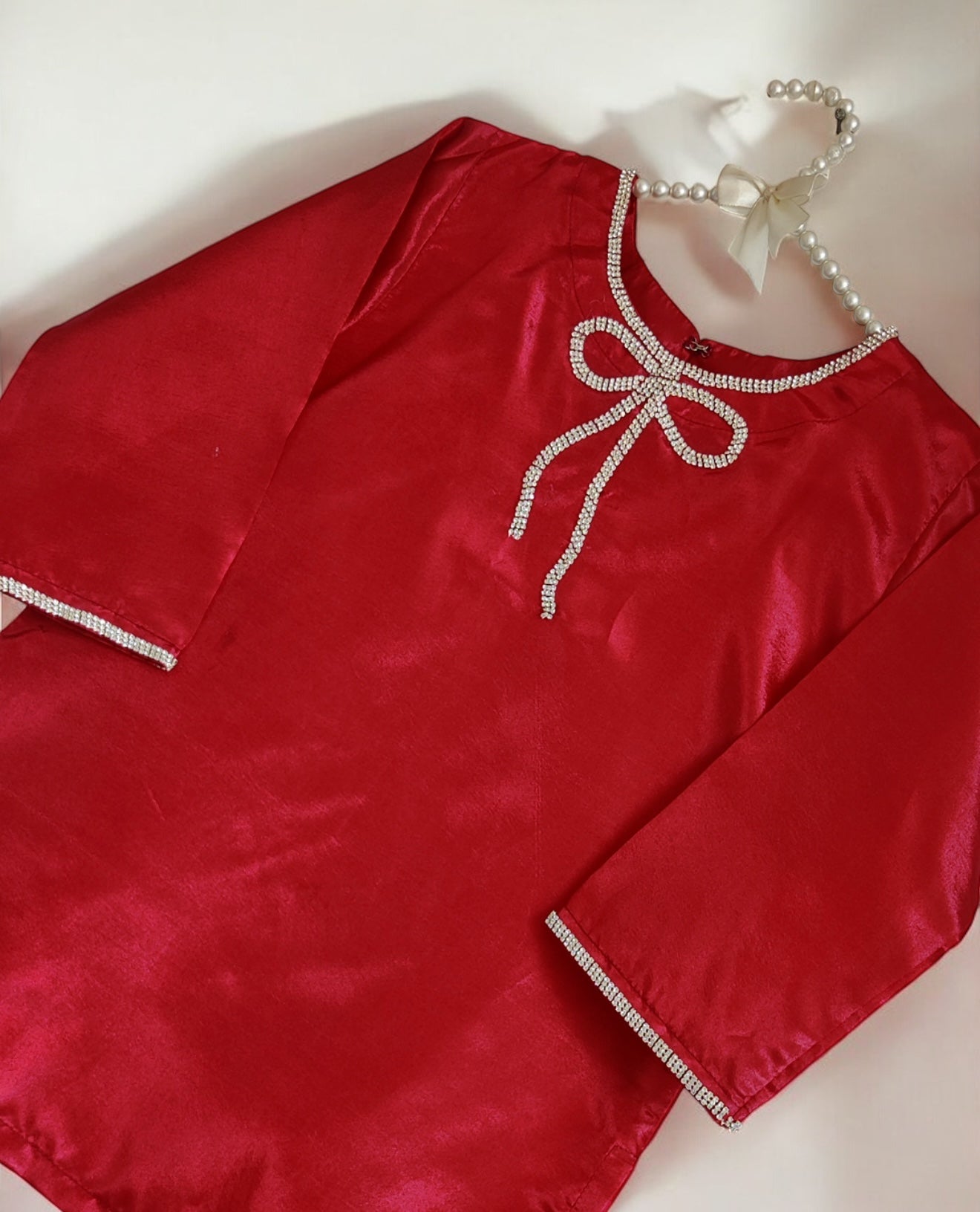 Girls Red Bow Farshi Salwar