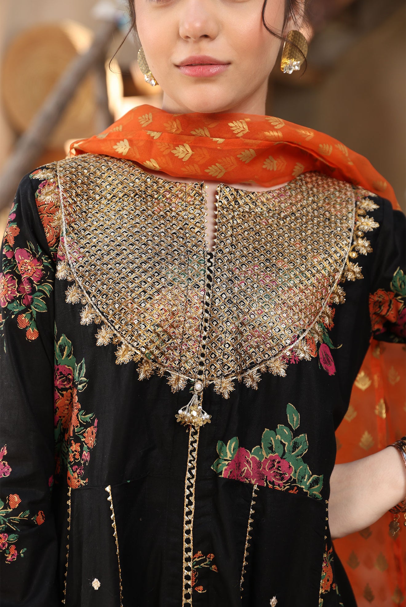 Black Pishwaas with Pouch