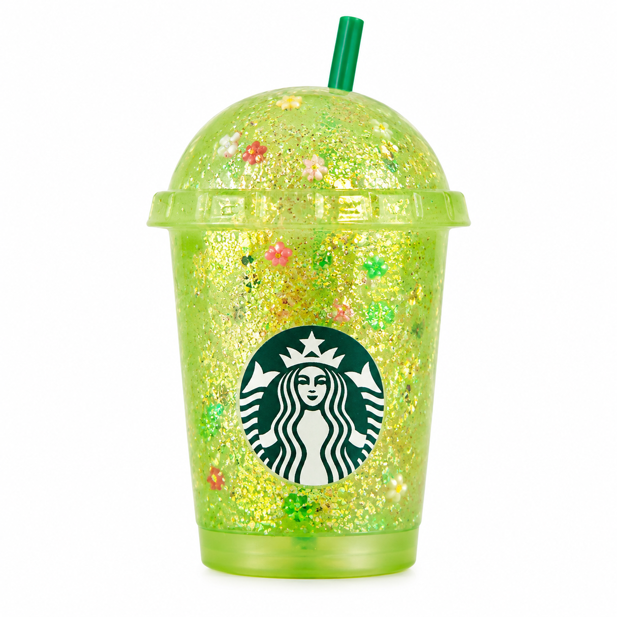 Green Glitter Drink Cup Squishy Toy