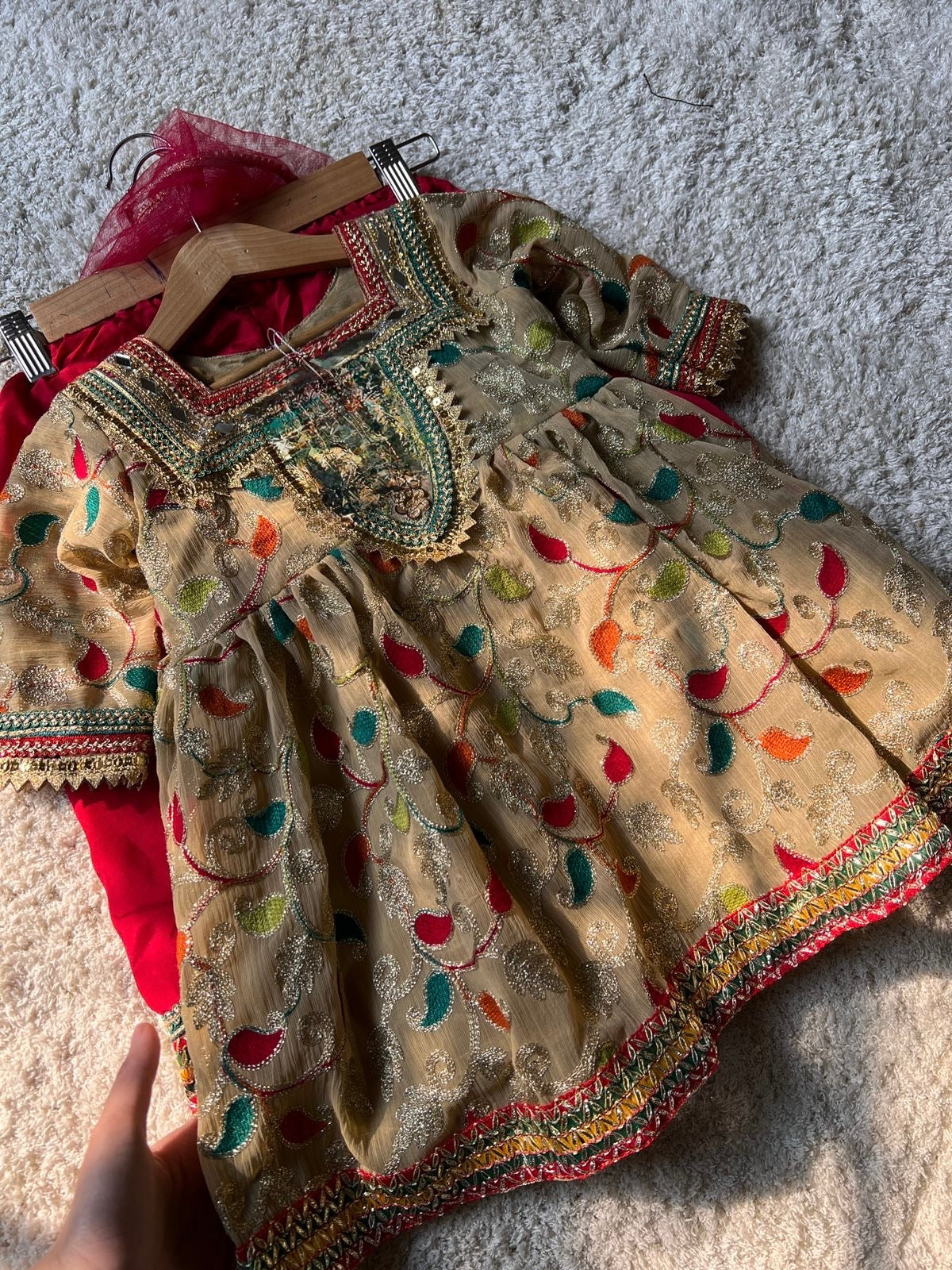 Girls Golden Frock Suit