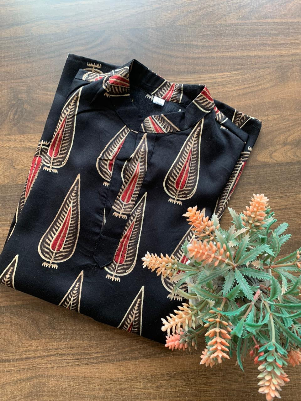 Black Feather Kurta Pajama
