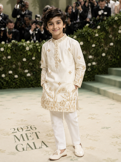 Royal Bloom Raw Silk Kurta Set