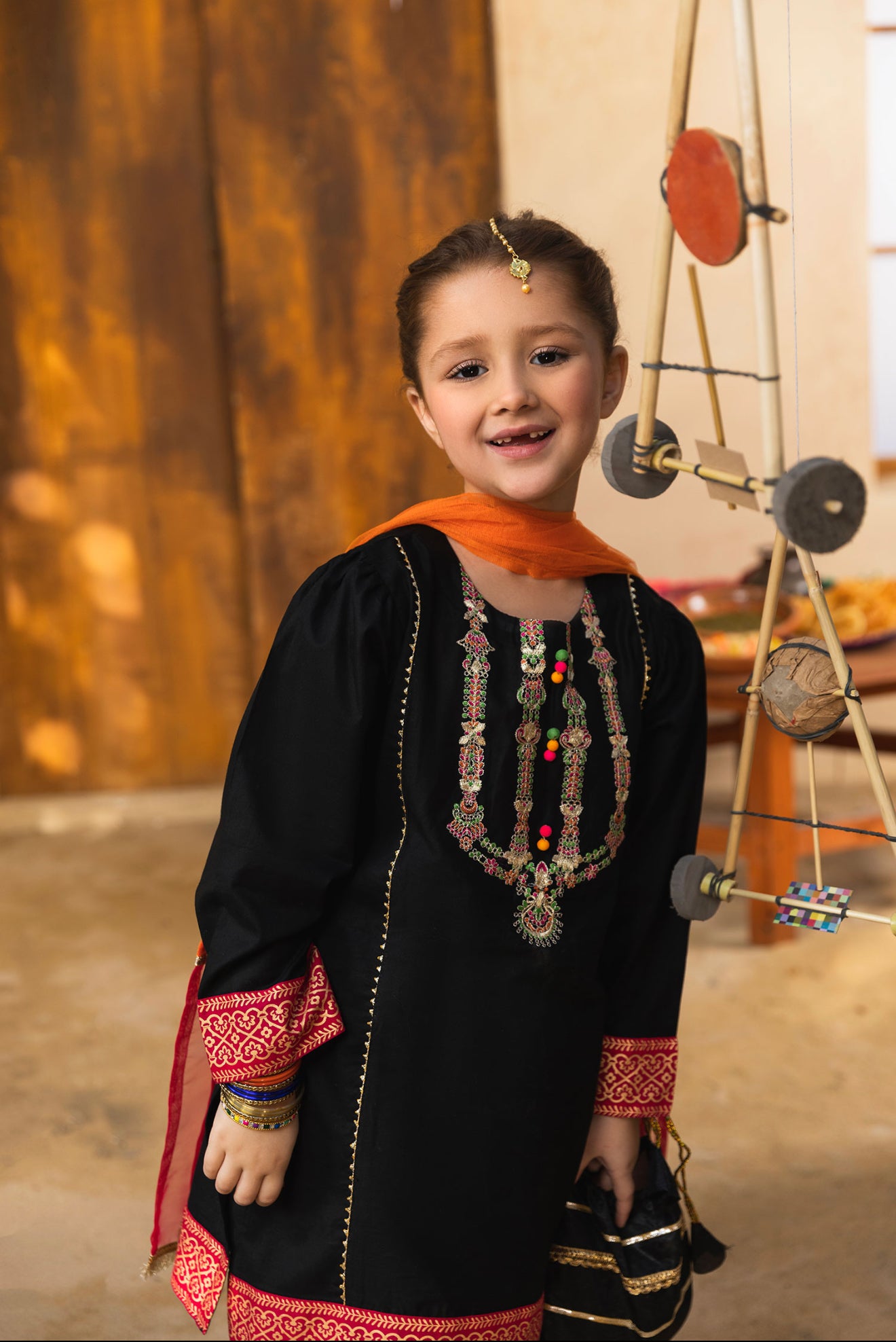 Black Farshi Shalwar with Pouch