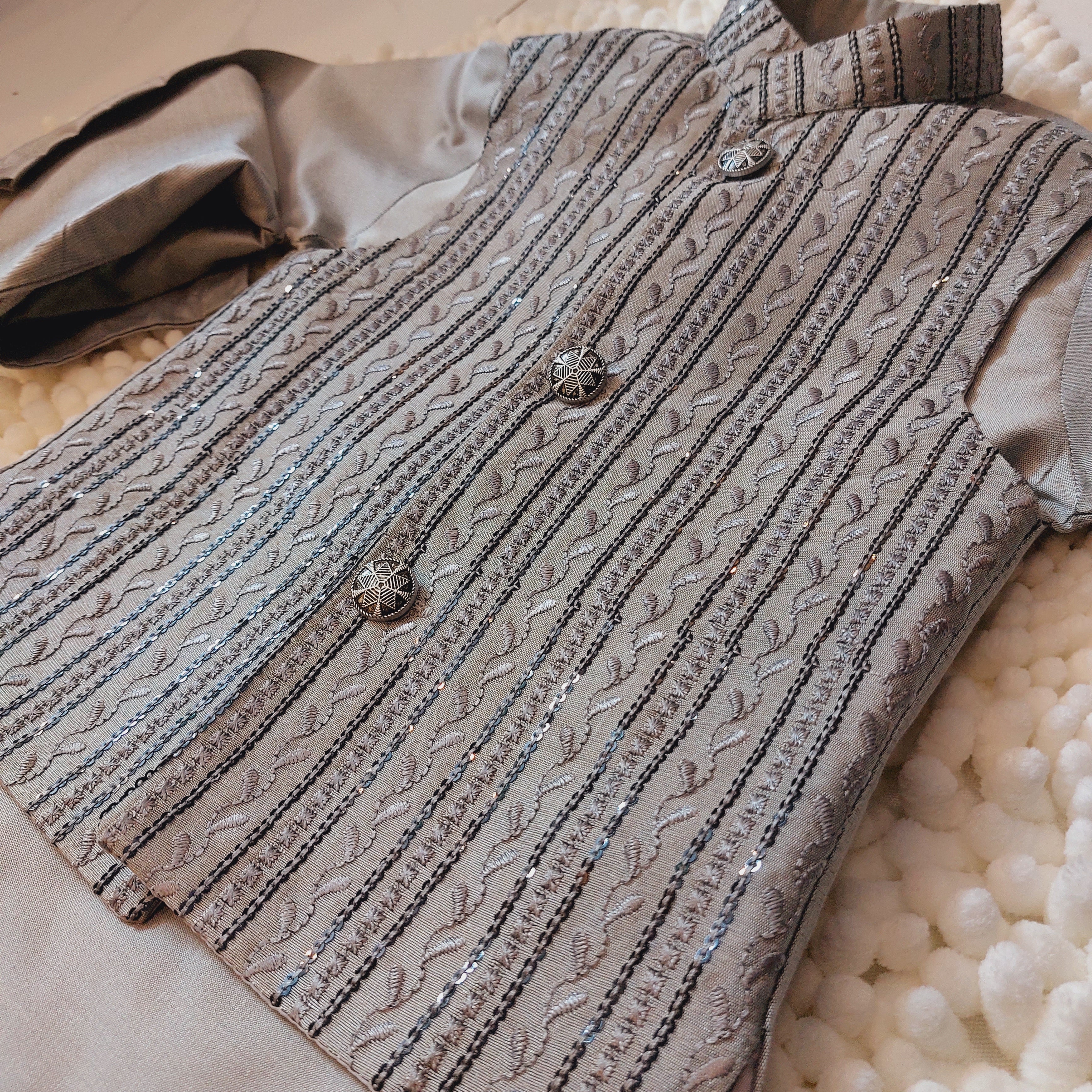 Grey Waistcoast Set