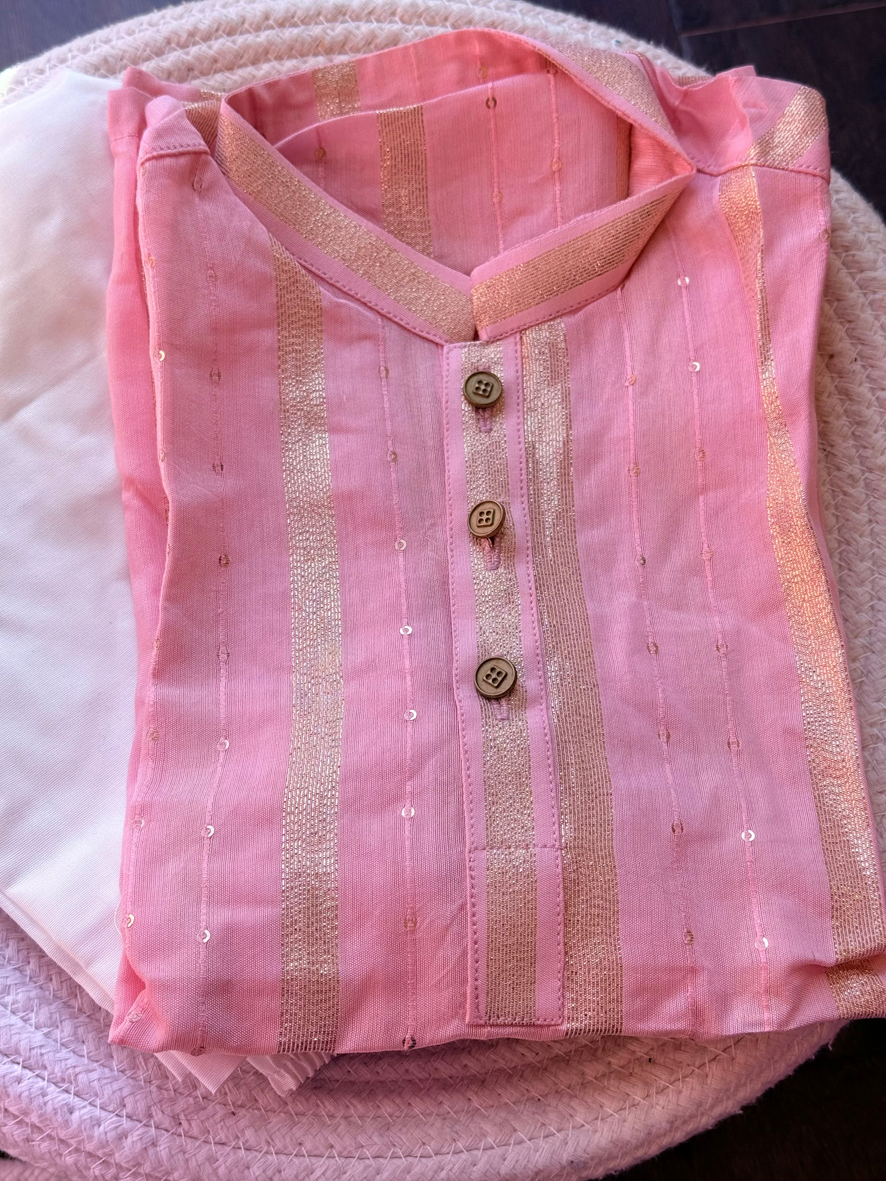 Boys Pink Kurta with Trouser