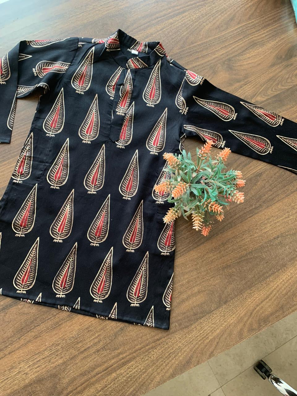 Black Feather Kurta Pajama