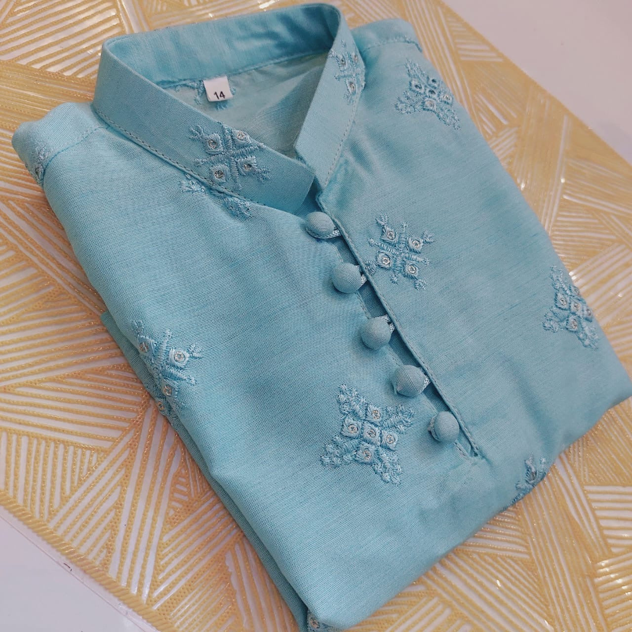 Blue Mysore Kurta with Pants