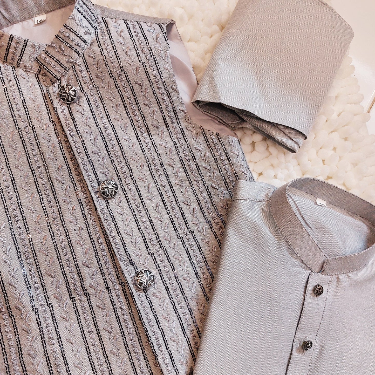 Grey Waistcoast Set