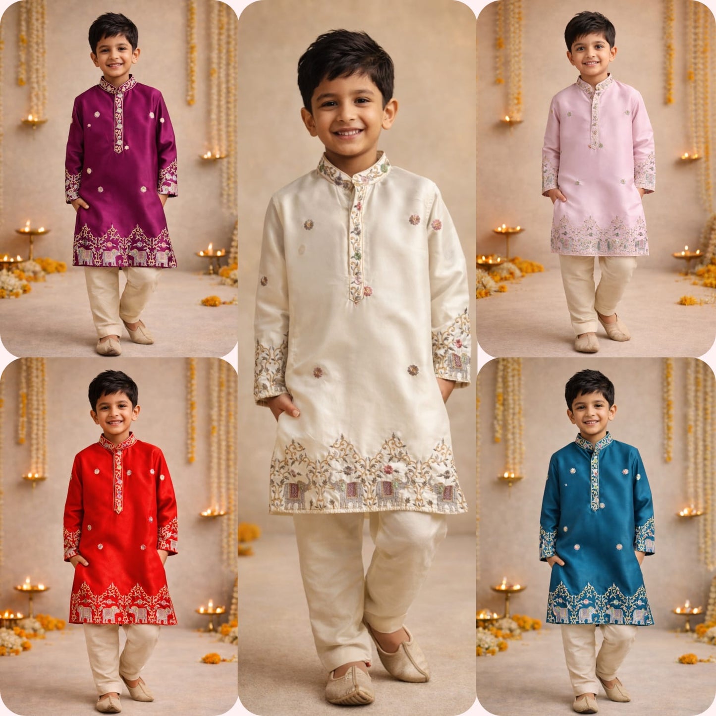 Malai Satin Embroidered Kurta Set