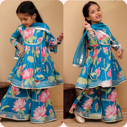 Girls Blue Fall Sharara