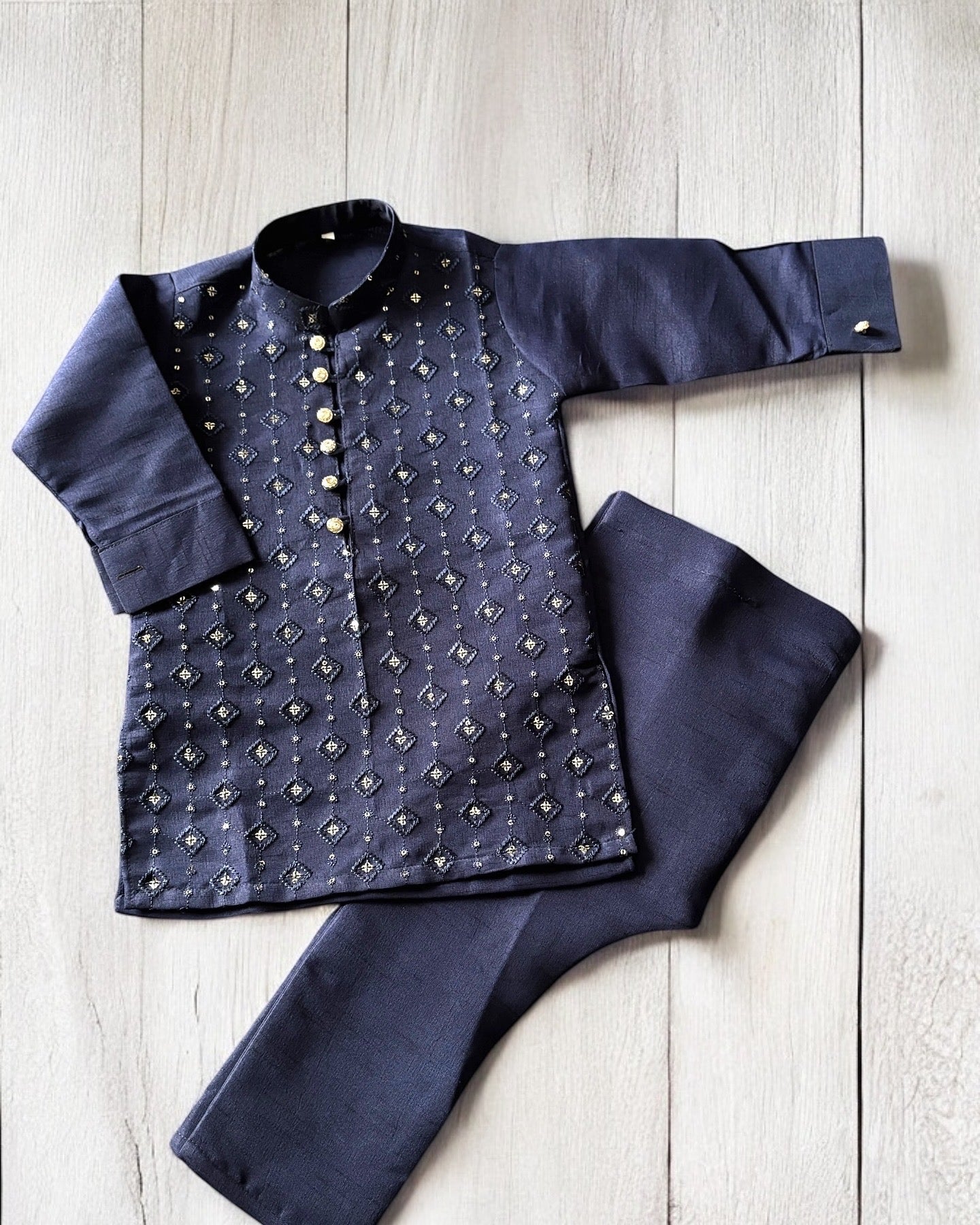 Boys Raw Silk Kurta Pants in 4 Colors