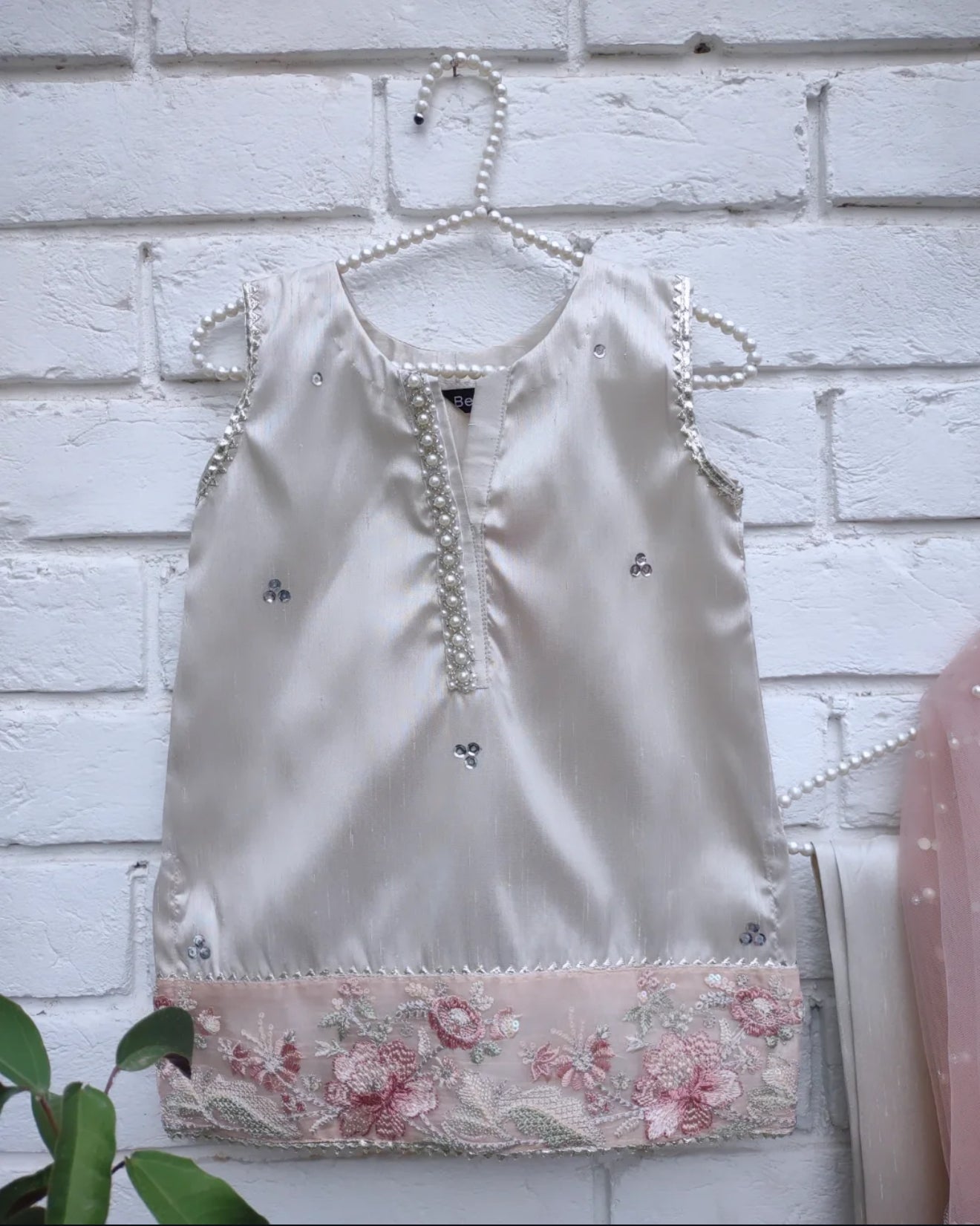 Girls Ivory Pearl Suit