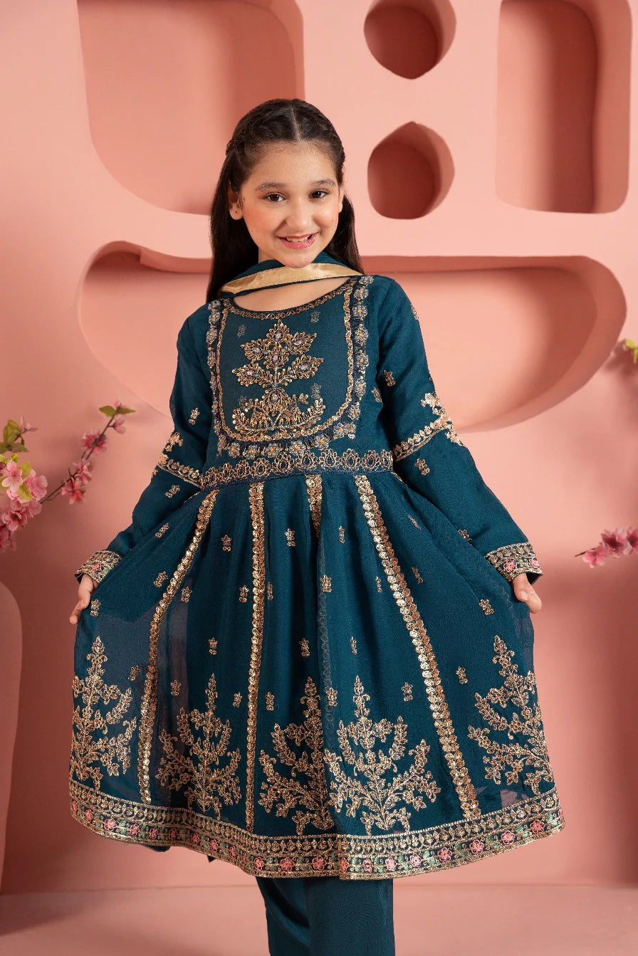 Teal Chiffon Suit
