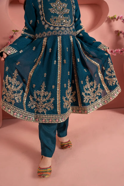 Teal Chiffon Suit
