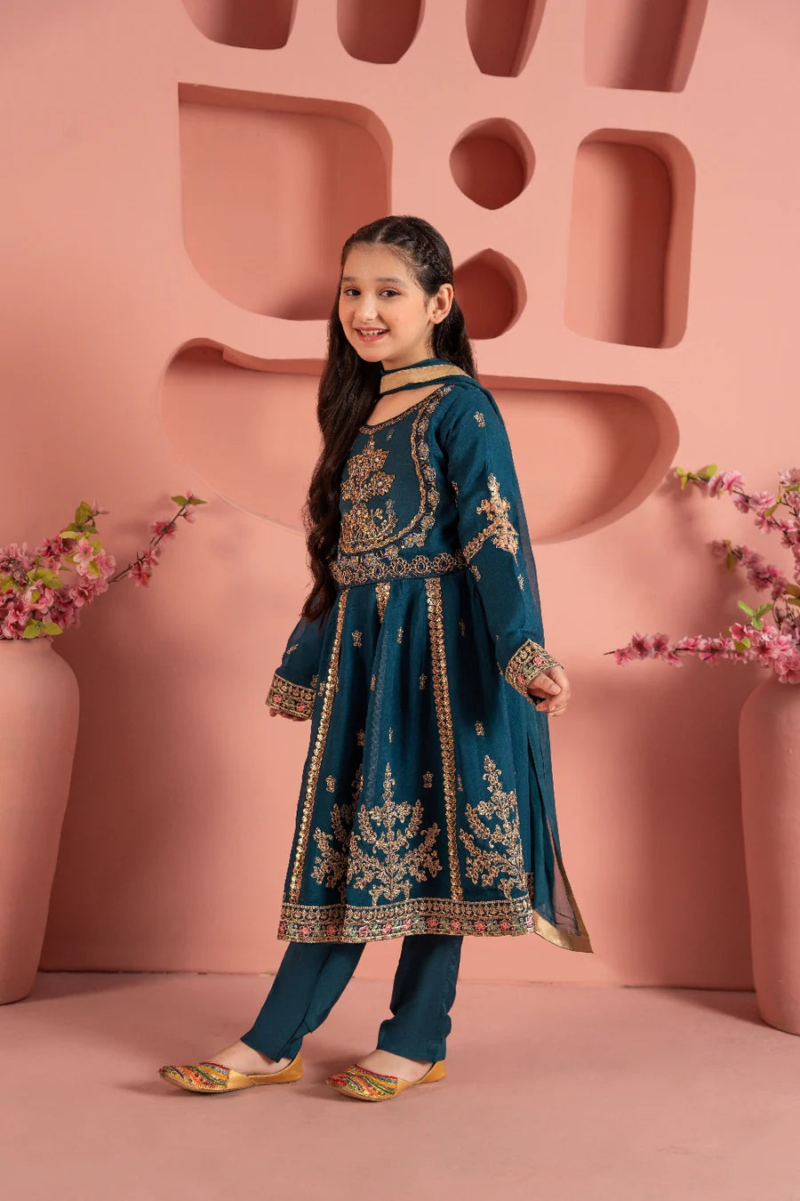 Teal Chiffon Suit