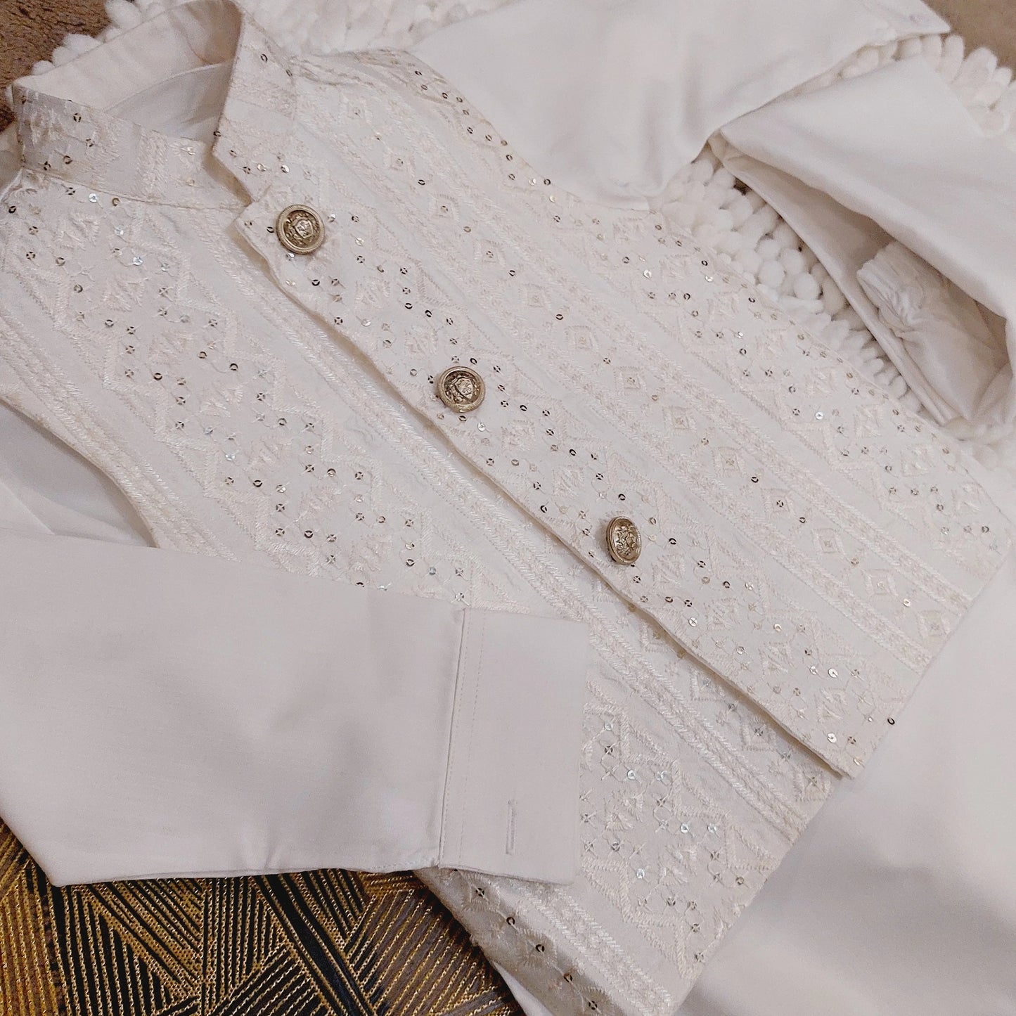 White Waistcoast Set