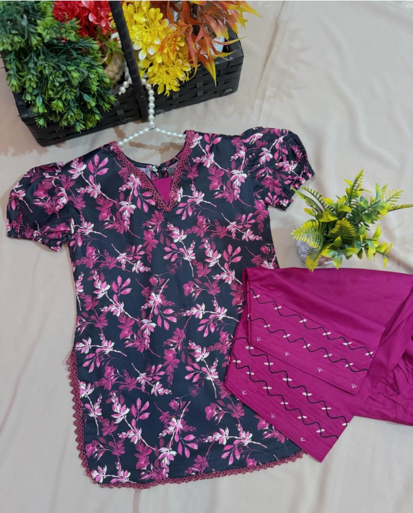 Girls Purple Farshi Shalwar