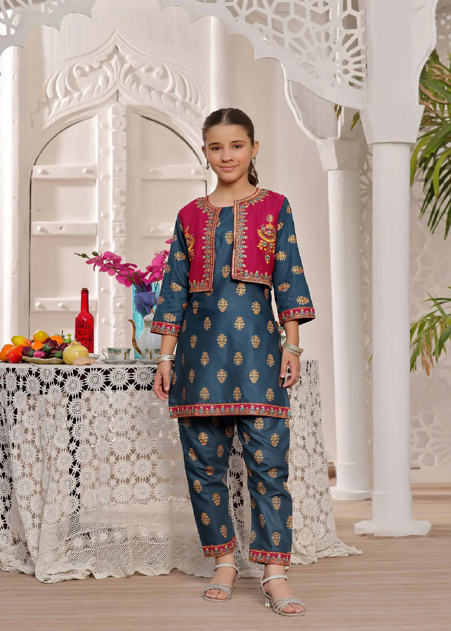 Girls Blue Kurta Set