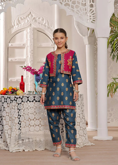 Girls Blue Kurta Set