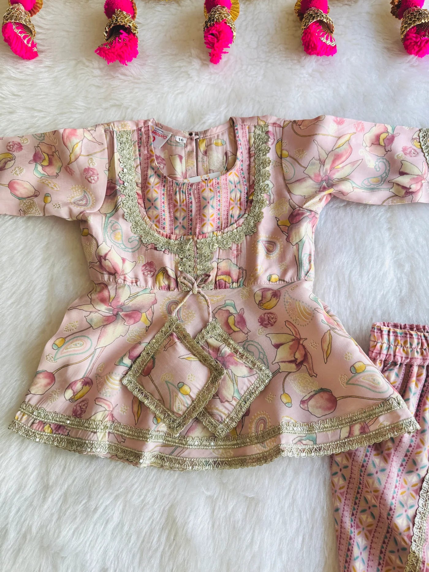 Girls Pink Silky Tulip