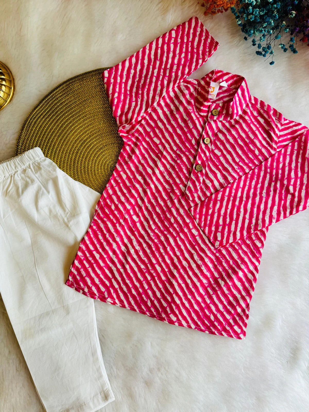 Boys Pink Dye Kurta Pajama