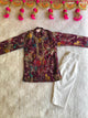 Boys Maroon Silk Kurta Pajama