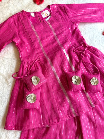 Baby Girl Glitter Kurta Set