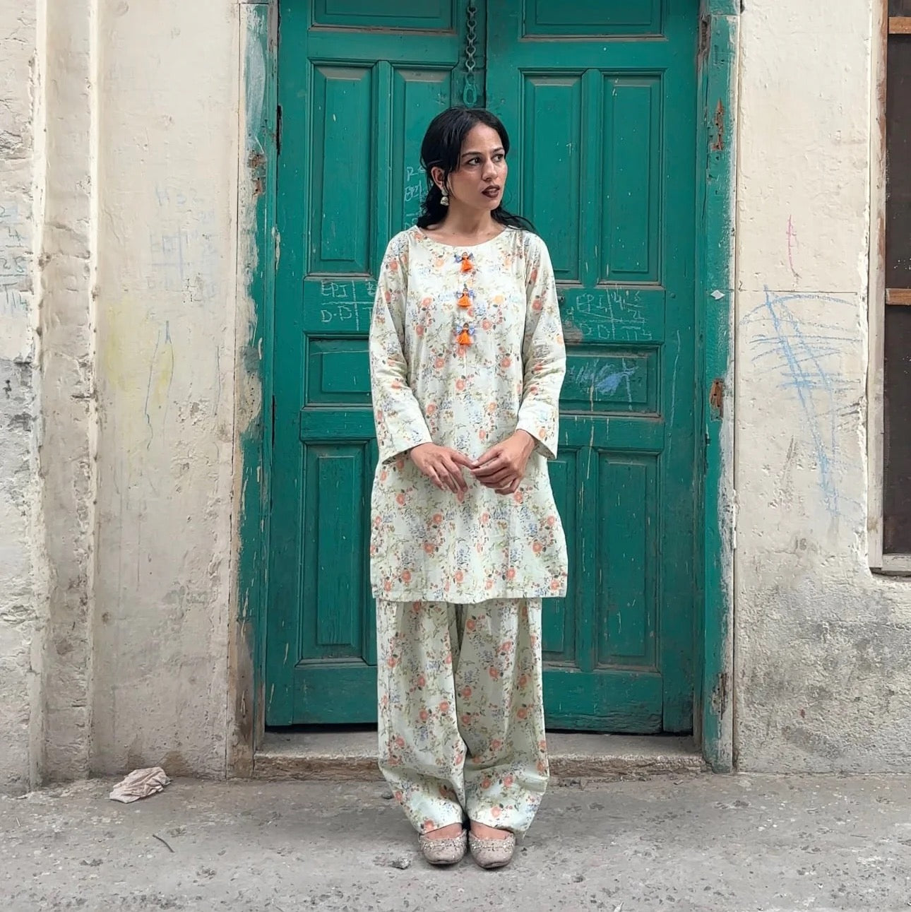 Mint Farshi Co-ord Set