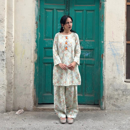 Mint Farshi Co-ord Set