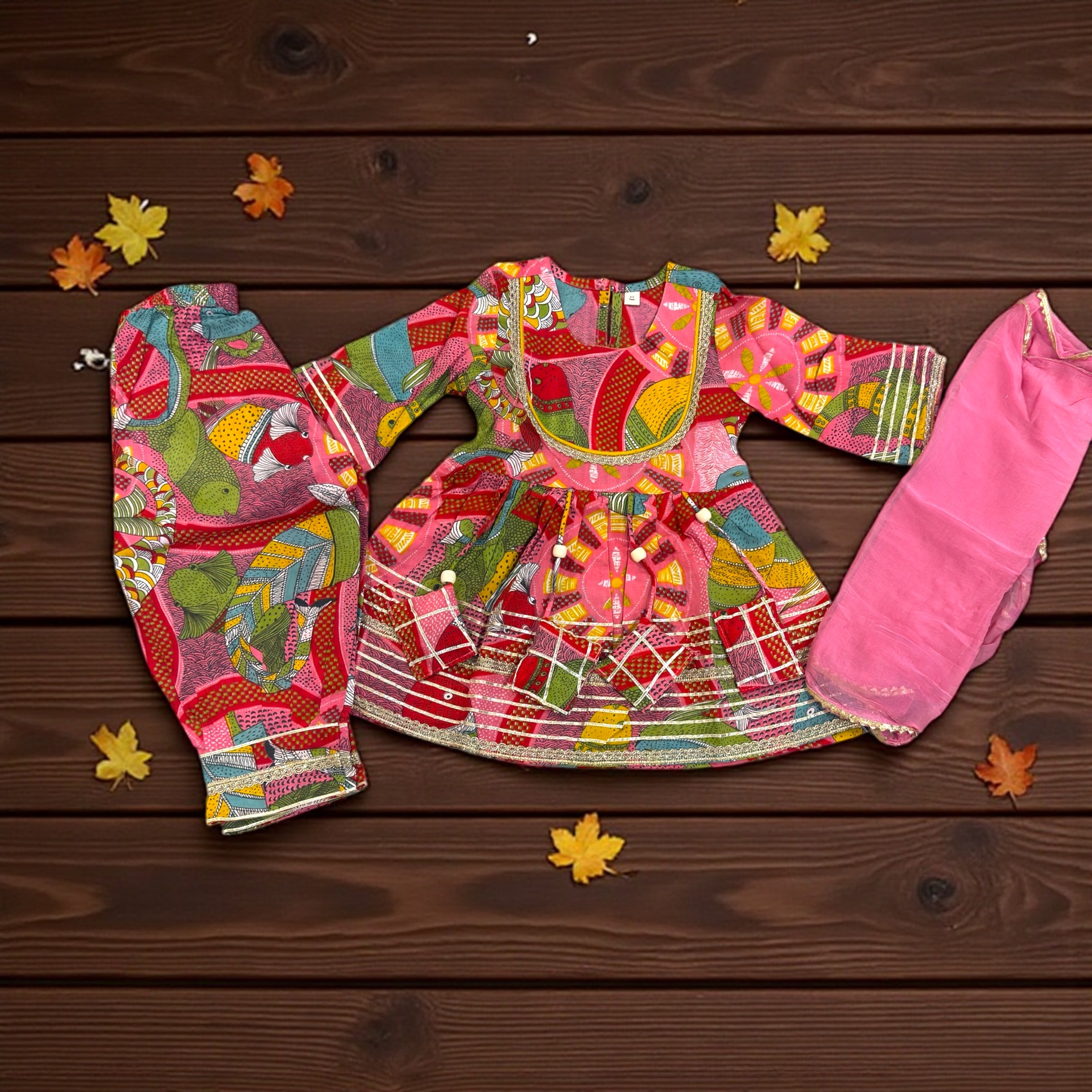 Pinkly Kurti Afghani Suit