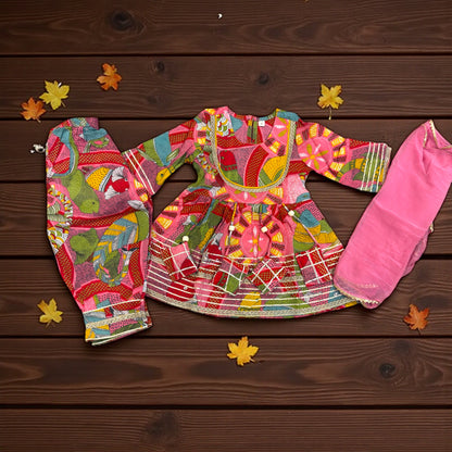 Pinkly Kurti Afghani Suit