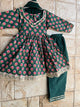 Girls Green Floral Suit
