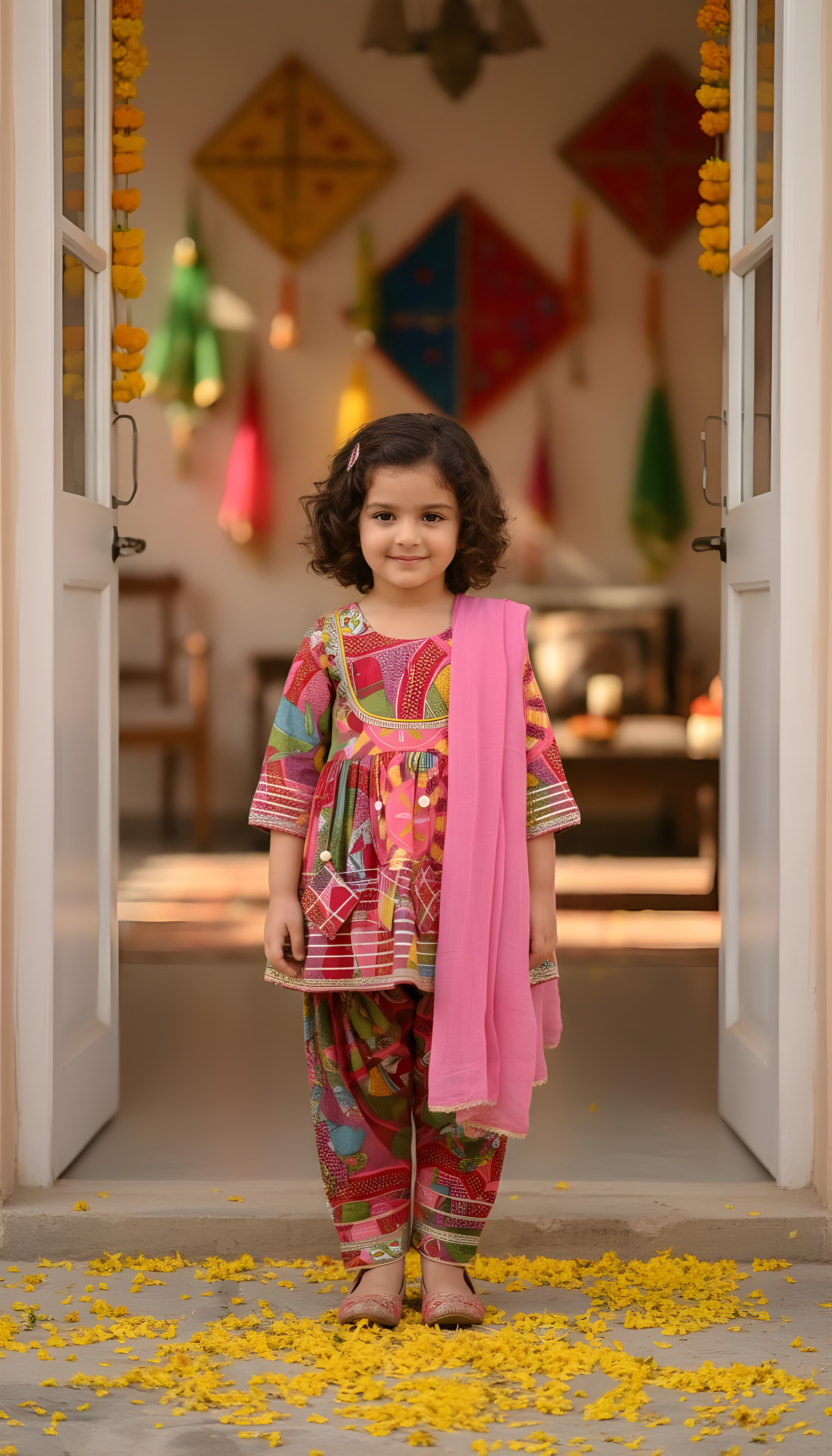 Pinkly Kurti Afghani Suit