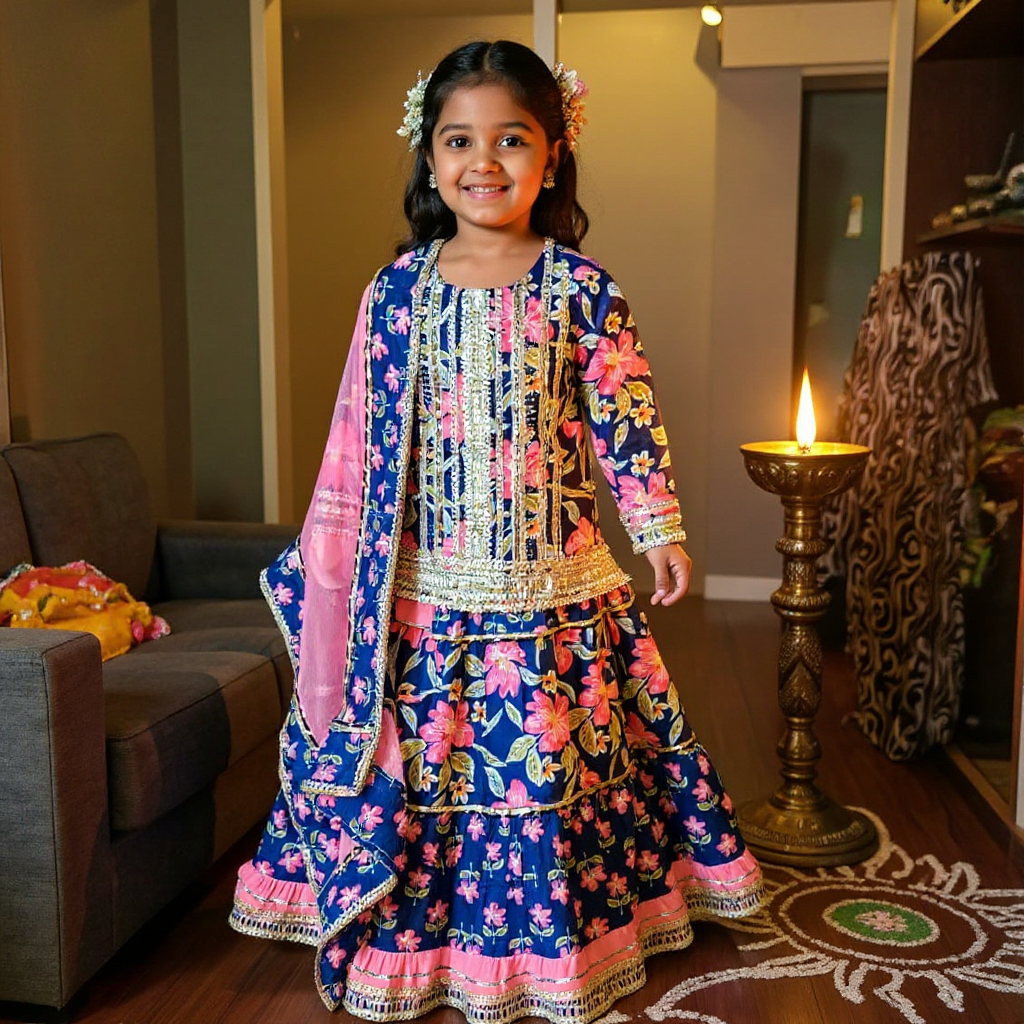 Blue Festive Lehenga