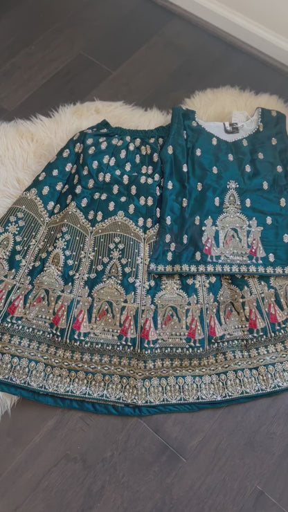 Royal Taj Lehenga in Peacock