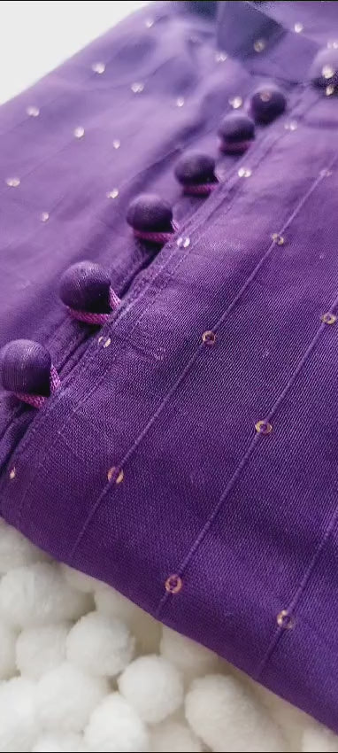 Purple Sequence Kurta w/ Trouser
