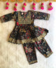 Girls Black Floral Afghani Pants